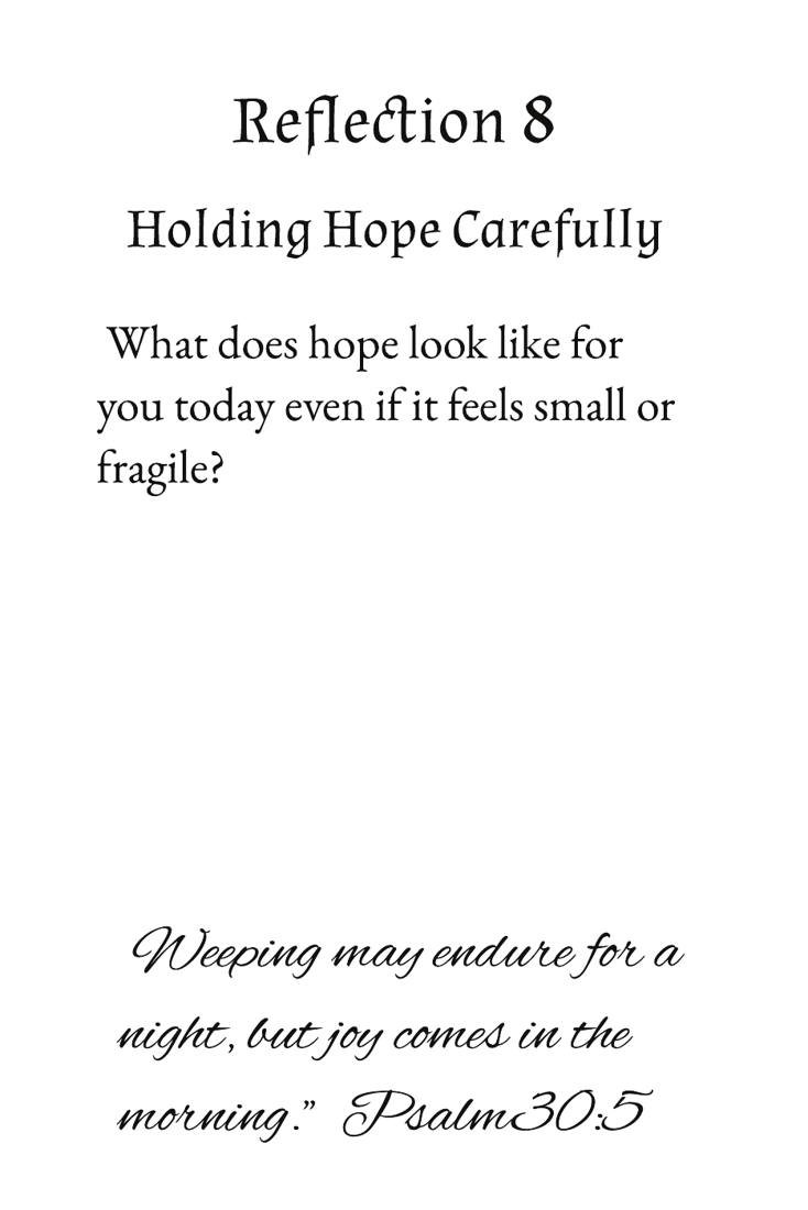 Inside page from Beyond the Image of the Casket: Grief Journal Workbook