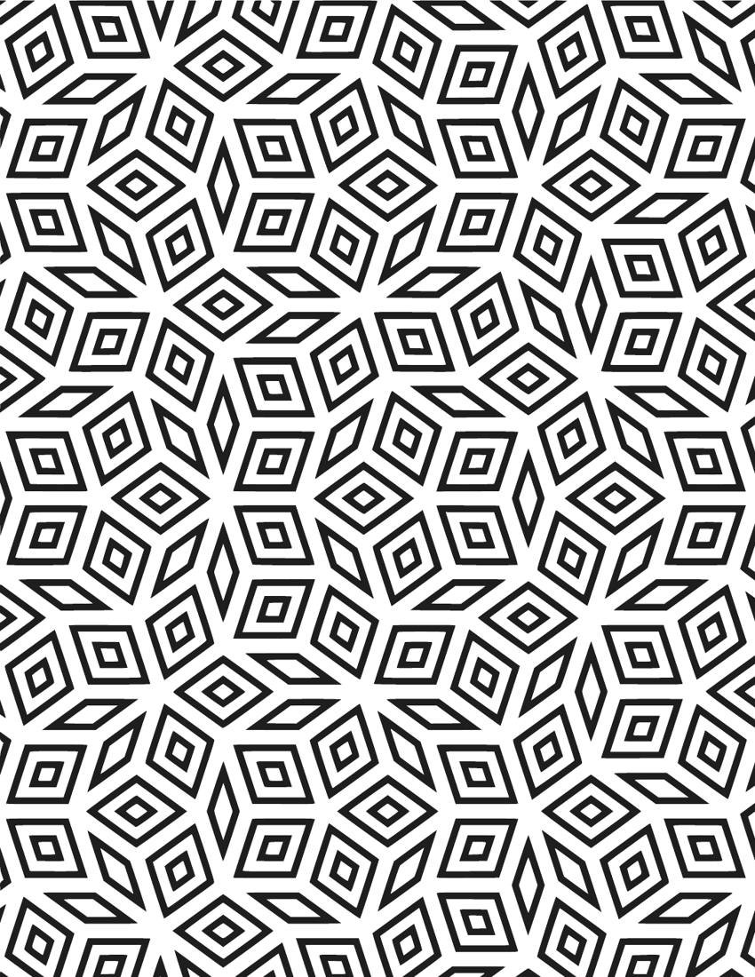 Inside page from Prints and Patterns Adult Coloring Book