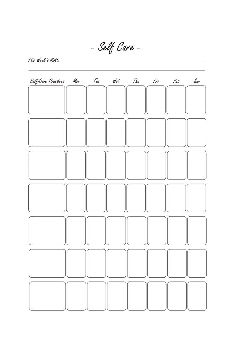 Inside page from Self-Care Is the Best Care Journal