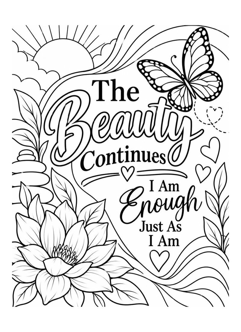Inside page from The Beauty Continues Coloring Book