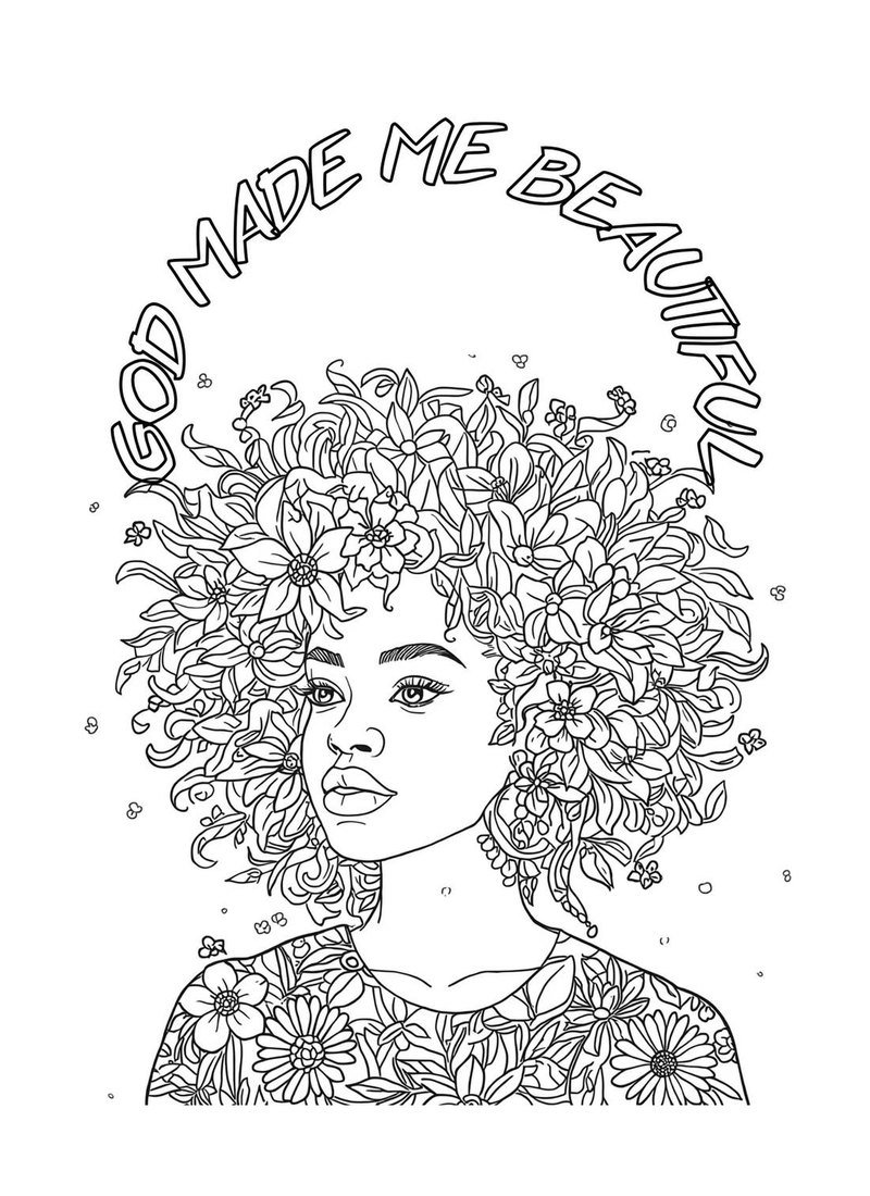 Inside page from You Are Beautiful Coloring Book